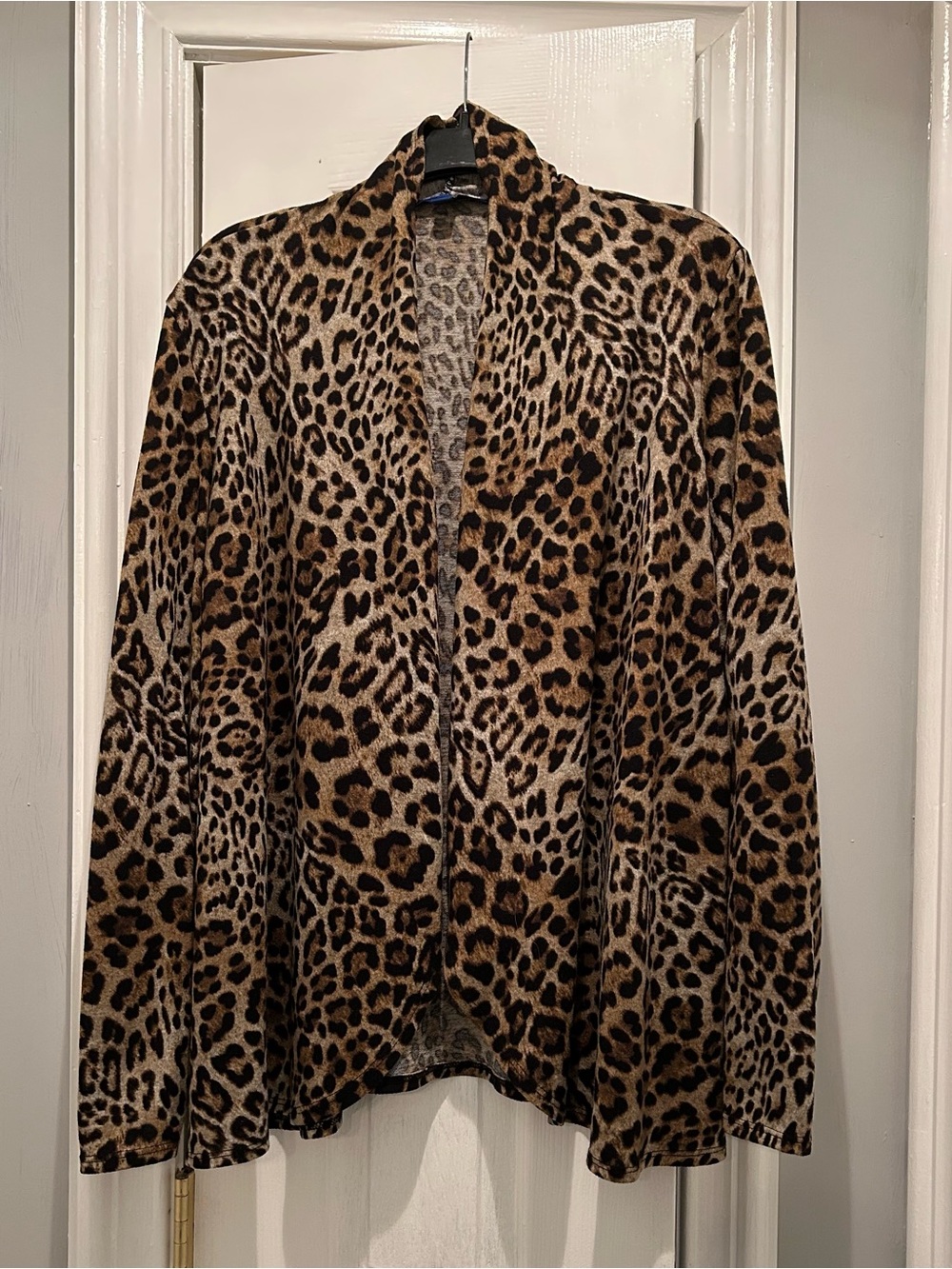 Apt. 9 Leopard Print Open-Front Jacket - Brown & Black